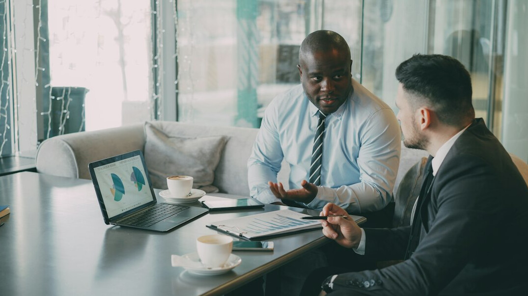 financial advisor with client