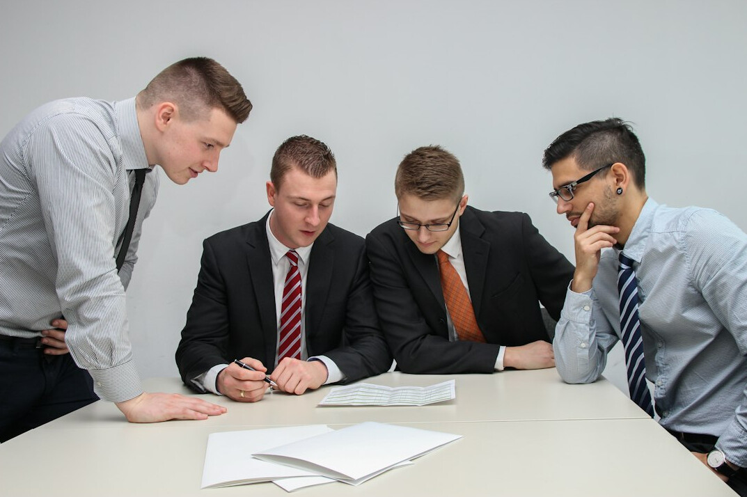 business team discussing insurance