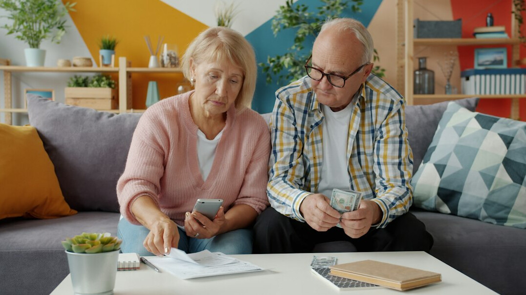 family discussing finances at home